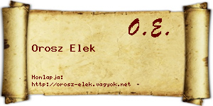 Orosz Elek névjegykártya